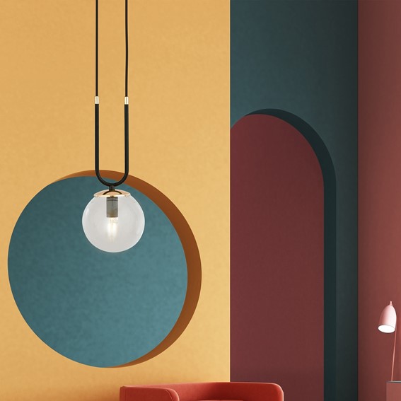 Lampa Wisząca GLAM 1 Czarny/Transparentny