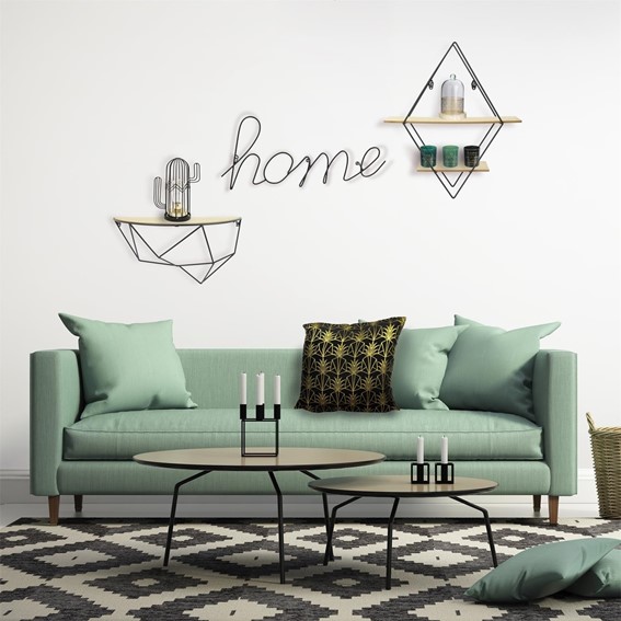 Półka Kwietnik DIAMOND Czarny/Naturalny