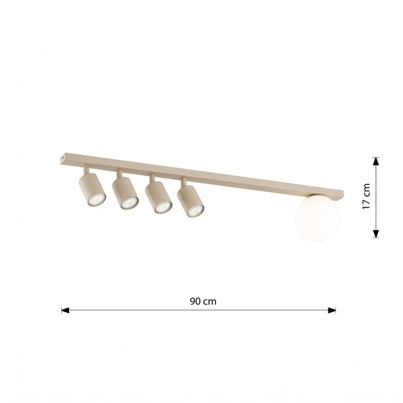 Lampa Sufitowa BASTER 5 Beżowy/Opal