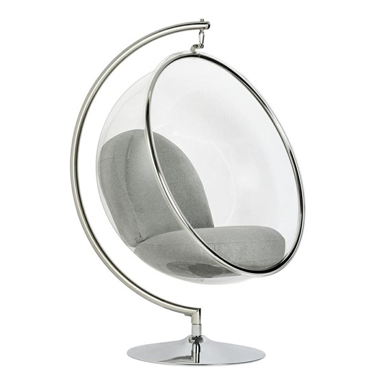 Fotel BUBBLE STAND Srebrny/Transparentny