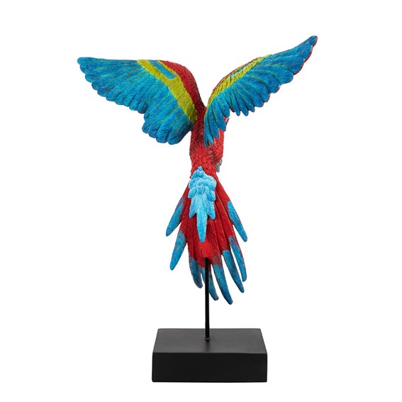 Dekoracja PAPUGA ROZŁOŻONE SKRZYDŁA 52x61cm Czerwony/Niebieski