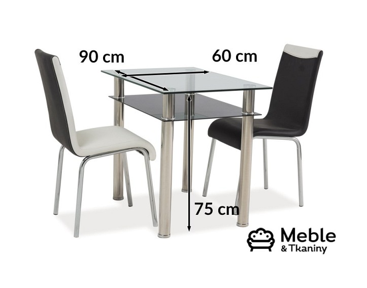 Stół MADRAS 90x60 Szklany