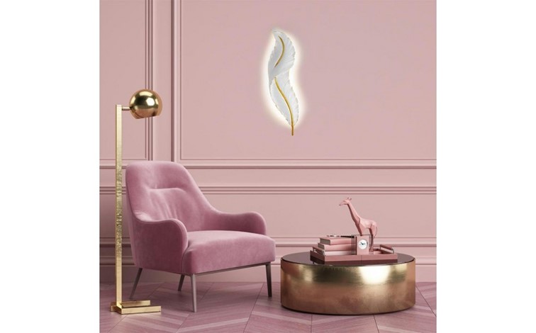 Lampa Ścienna IKAR 80 Biały/Złoty