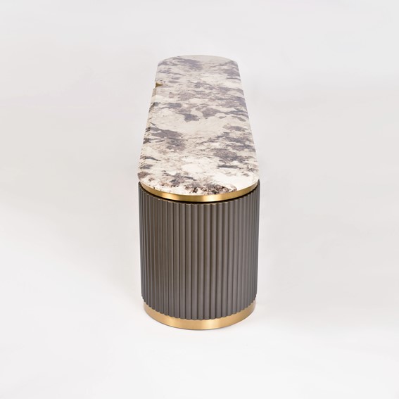 Komoda RTV STILIG ST916 Grafitowy/Złoty