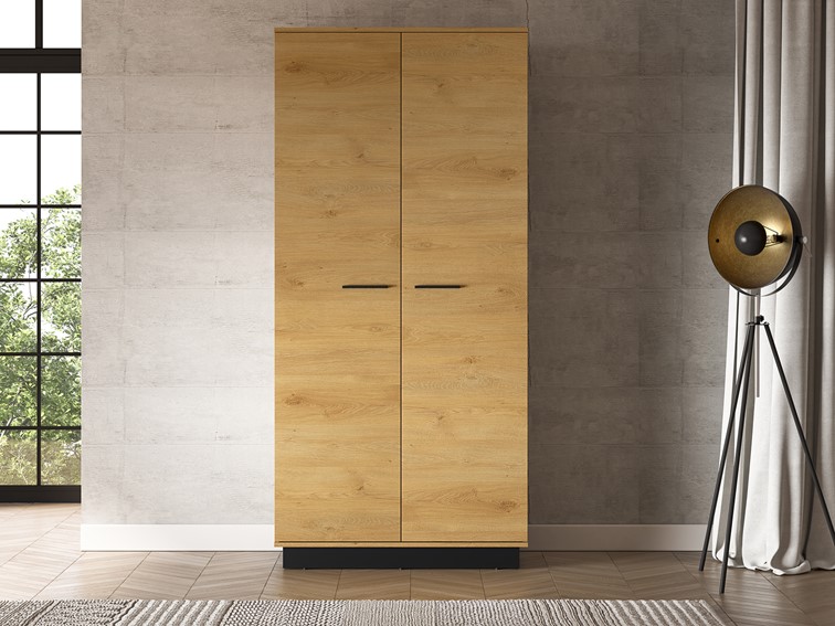 Szafa MODESTO 01 Dąb Stylowy/Czarny 2D