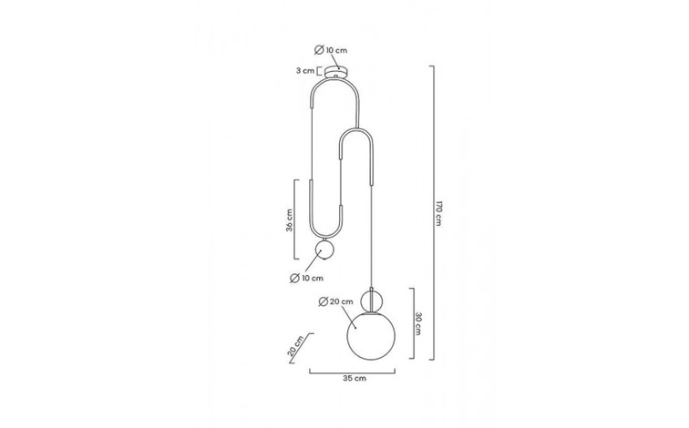 Lampa Wisząca LIFT Złoty