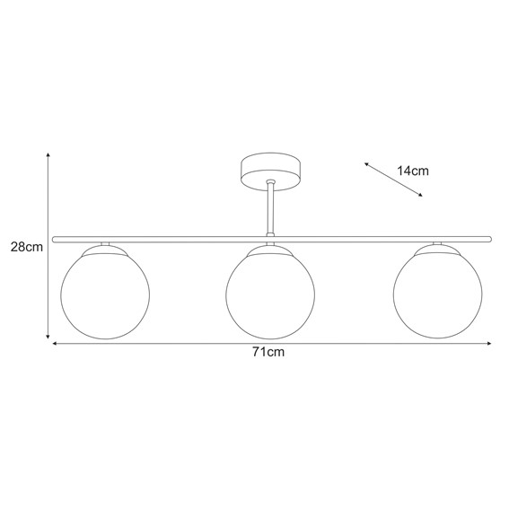 Lampa Sufitowa GAMMA K-5169 Czarny/Grafitowy