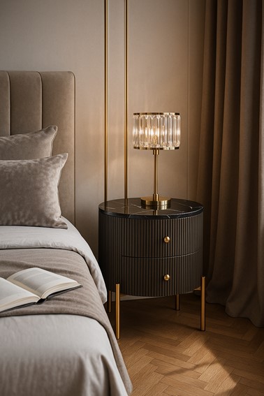 Szafka Nocna STILIG ST381A Brązowy/Złoty