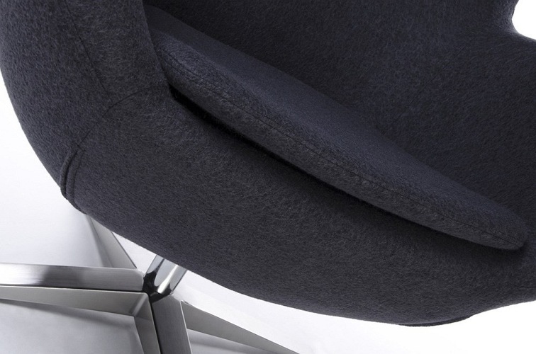 Fotel EGG Szeroki Ciemny Szary