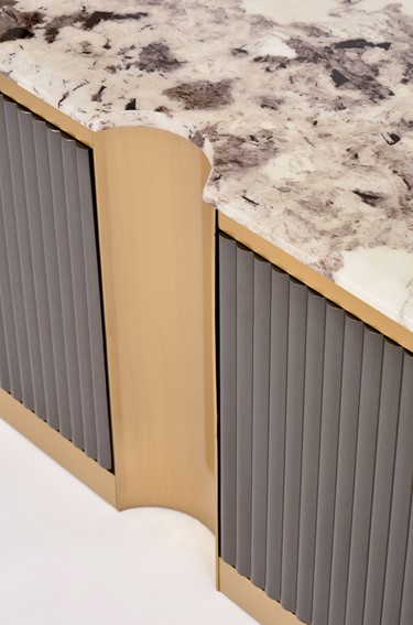 Komoda RTV STILIG ST916 Grafitowy/Złoty