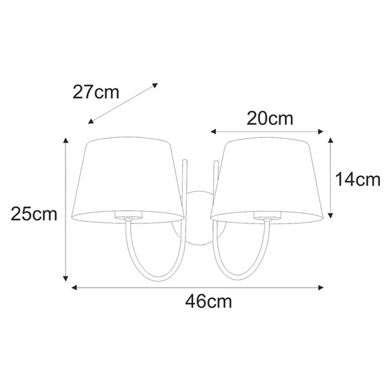 Kinkiet SASTO K-4338 Czarny/Złoty