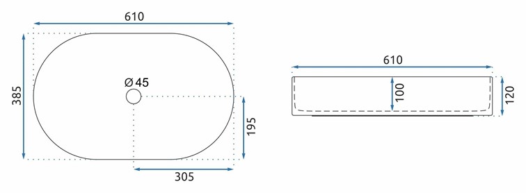 Umywalka Nablatowa NADIA 60 EDGE Złoty