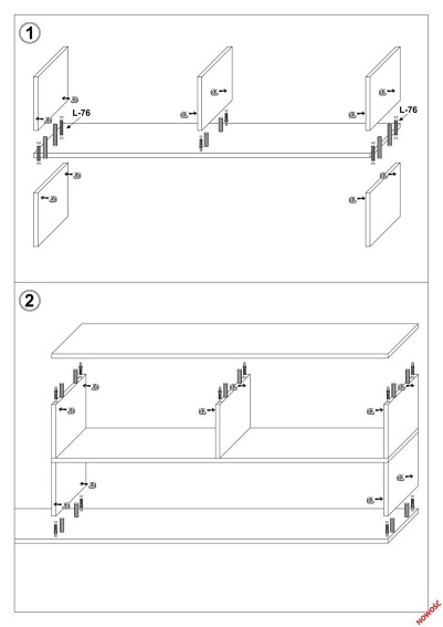 SNAP meblościanka dąb lefkas/ czarny mat