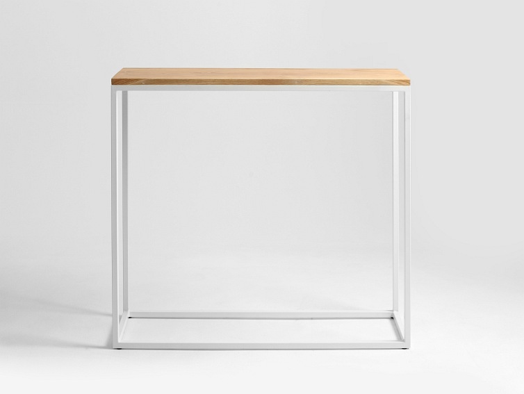 Konsola JULITA SOLID WOOD 92-1F 100x30 Dąb/Biały