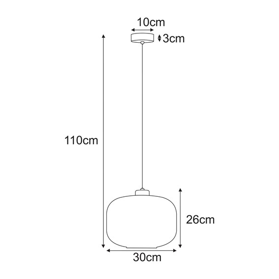 Lampa Wisząca CLARK K-5651 Bursztynowy/Czarny