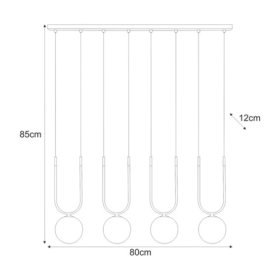 Lampa Wisząca GOLDI K-5597 Czarny/Złoty/Bursztynowy