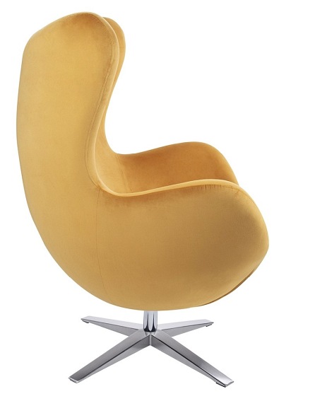 Fotel EGG Szeroki Velvet Musztardowy