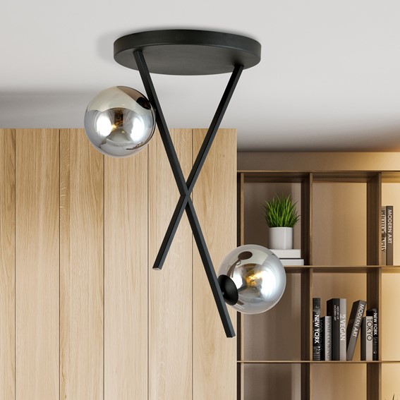 Lampa Sufitowa RIVER 2 Czarny/Grafitowy