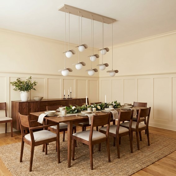 Lampa Wisząca FLORA 9 Beżowy/Opal
