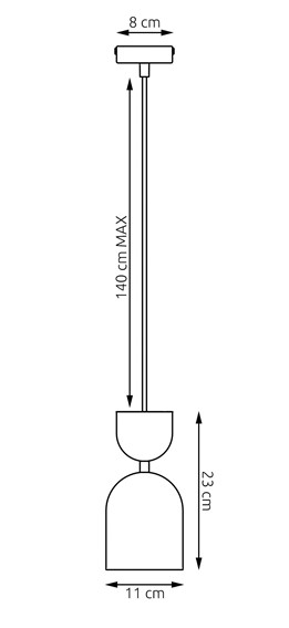 Lampa Wisząca GAUDI 1 Czarny/Pomarańczowy