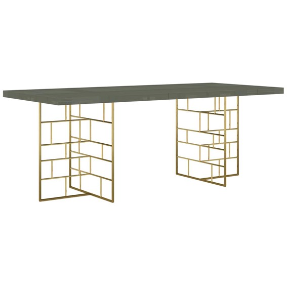 Stół ROSE HILL RH10 200x90 Zielony/Złoty