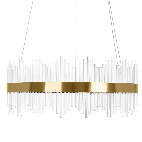 Lampa Wisząca FLORENS 80 Złoty/Transparentny