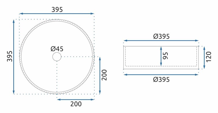 Umywalka Nablatowa INGRID Transparentny