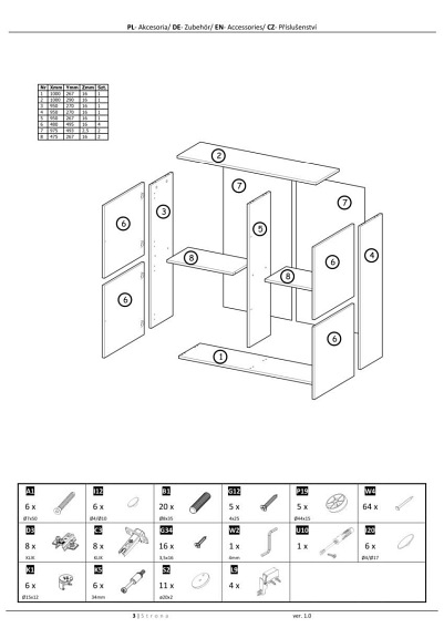 LIVO KM-100 komoda stojąca biały