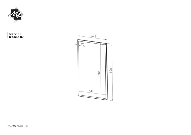 Lustro GLOSS 10 Biały/Dąb