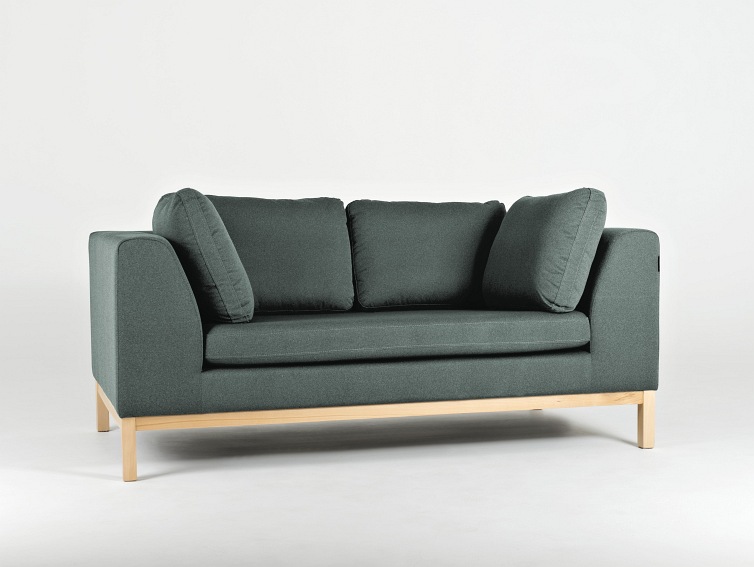 Sofa Rozkładana 2 os. Ambient Wood 171x98x67 Malachit/Naturalny
