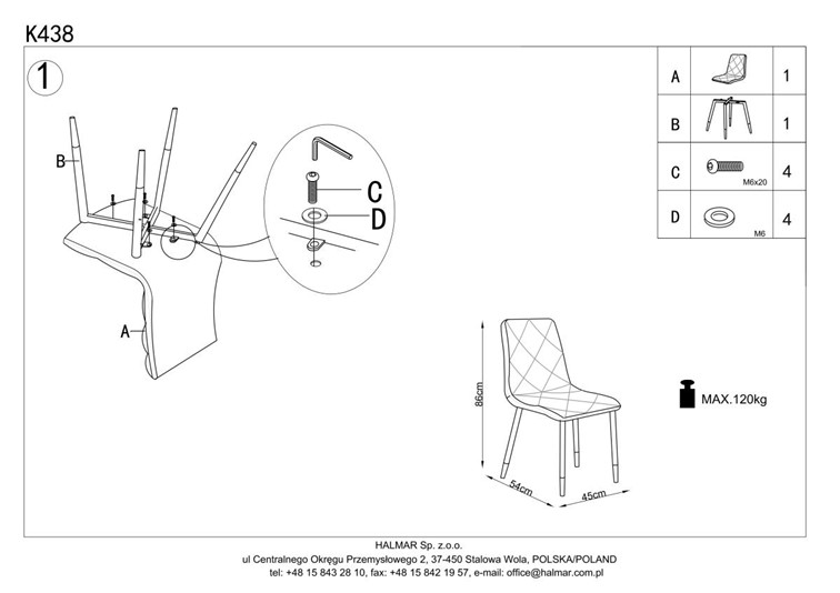 Krzesło K438 Musztardowy