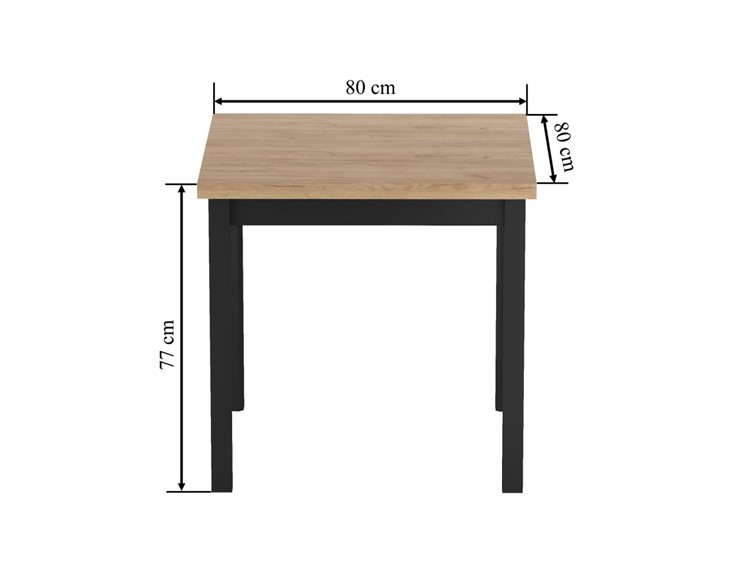 Stół ST25-FX 80x80 Dąb Złoty Craft/Czarny