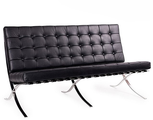 Sofa BARCELON Czarna Ekoskóra