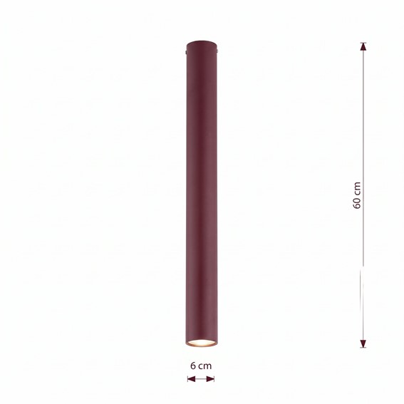 Lampa Sufitowa TECNO 1XL Burgundowy