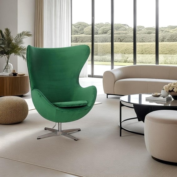 Fotel JAJO Velvet Zielony/Srebrny