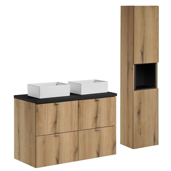 Zestaw Meblowy GAJA 100cm Dąb Coast Evoke/Czarny Mat