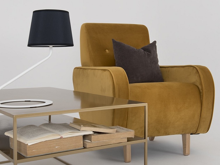 Lampa stołowa SHADE TABLE –klosz czarny,biały