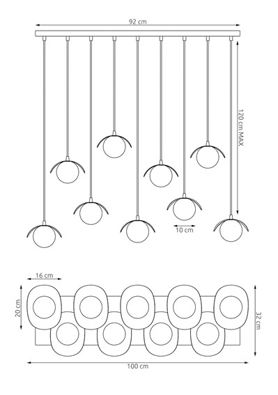 Lampa Wisząca RITUAL 9 Beżowy