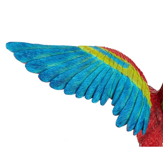 Dekoracja PAPUGA ROZŁOŻONE SKRZYDŁA 52x61cm Czerwony/Niebieski