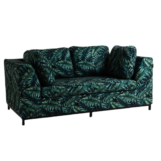 Sofa AMBIENT 2 Os. Tropical Vibes/Czarny