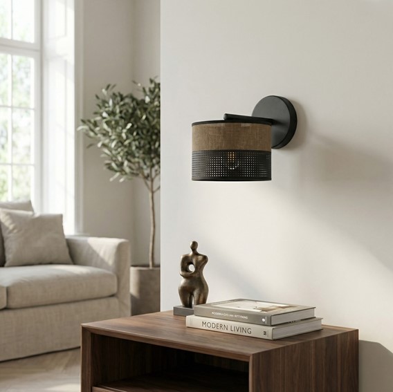 Kinkiet KARBON K1 Czarny/Brązowy