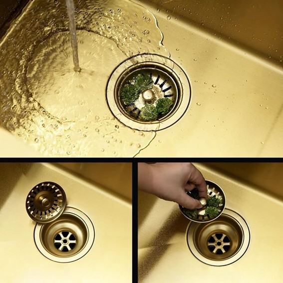 Zlewozmywak Stalowy PAUL Złoty Szczotkowany