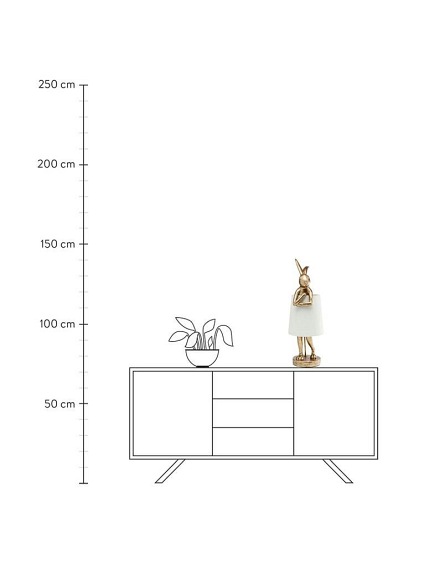 Lampa Stołowa Rabbit 26x23x68 Złoty/Biały