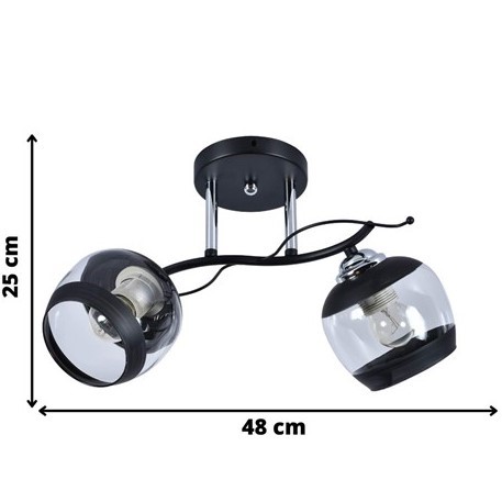 Żyrandol ALEMRIA 2 Czarny/Srebrny