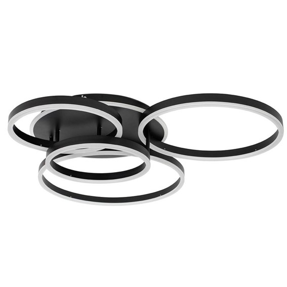 Lampa Sufitowa/Plafon RINGS 5 Czarny