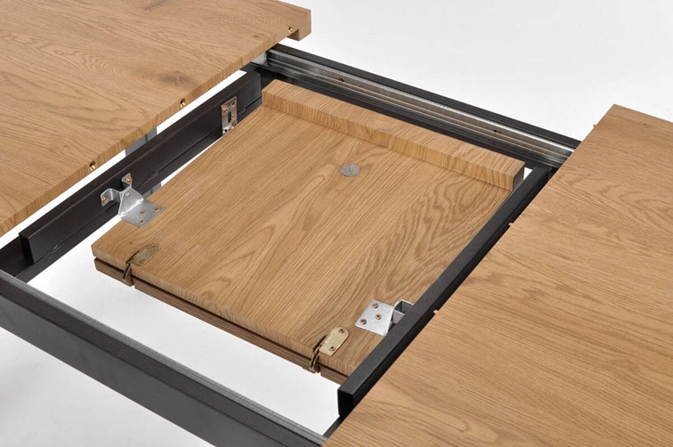 Stół Rozkładany ESSEN (140-180)x80 Dąb/Czarny