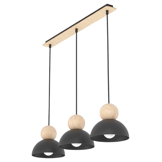 Lampa Wisząca KAKI 3 Czarny