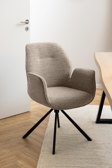 Krzesło Obrotowe z Podłokietnikami AURA Monza Beżowy