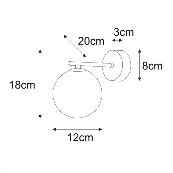Kinkiet FILO K-5854 Biały/Czarny