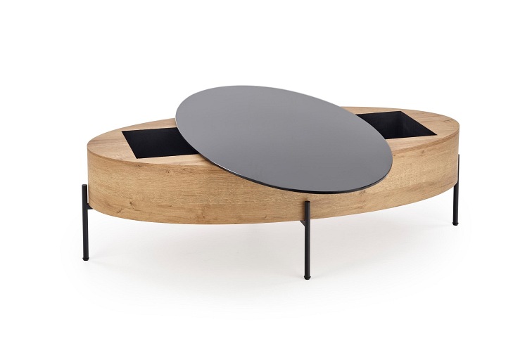 Ława ZENGA Czarny/Dąb Złoty